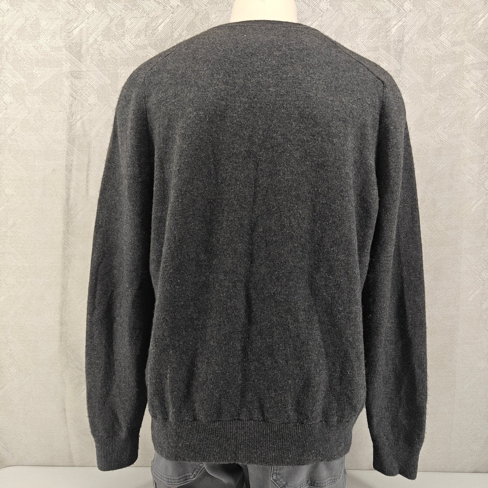 Mack‎ Weldon Tech Cashmere V Neck Sweater Mens XL Dark Gray Merino Wool Blend - Picture 2 of 10